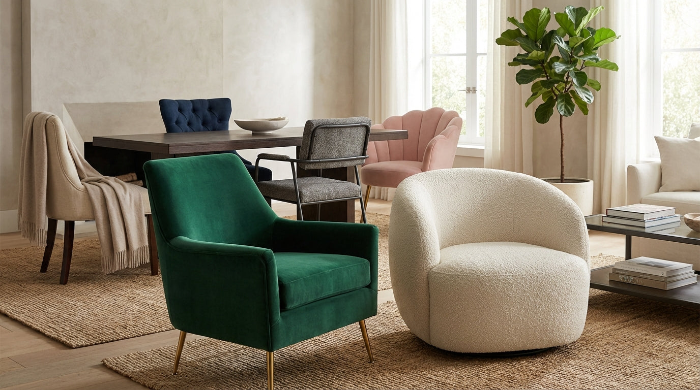 krzesła tapicerowane butelkowa zieleń krzesło muszelka w tle