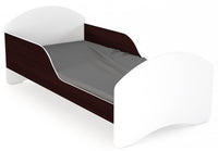 Łóżko dziecięce LEO2 160x80 biało-wenge z barierkami i materacem