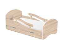 Łóżko dziecięce LEO 160x80 Sonoma, szuflada, demontowane barierki