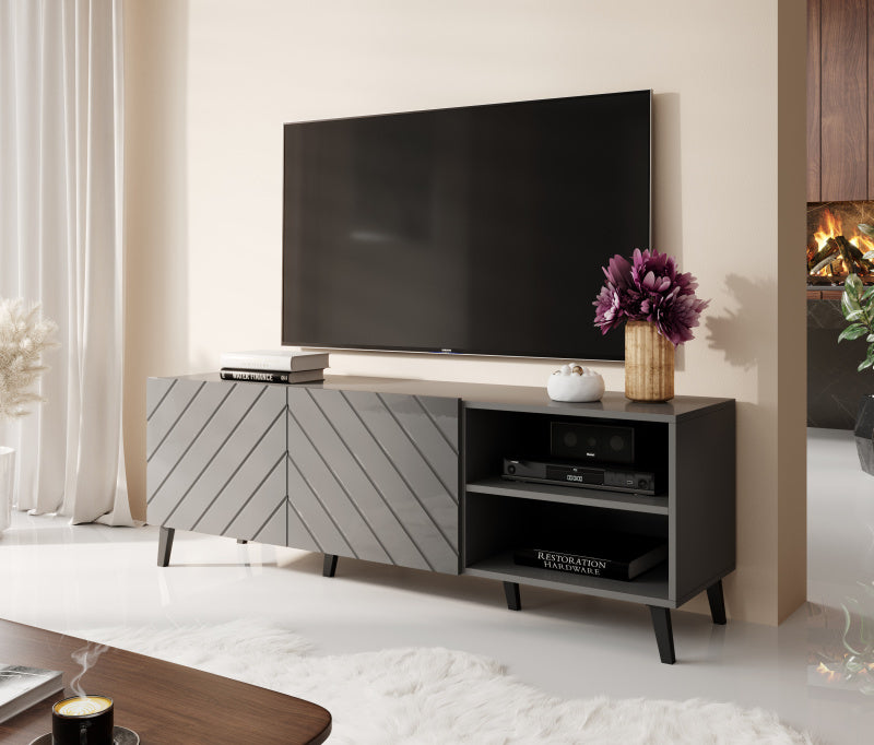 Szafka RTV PIRA 150 cm - szary – zdjęcie 3