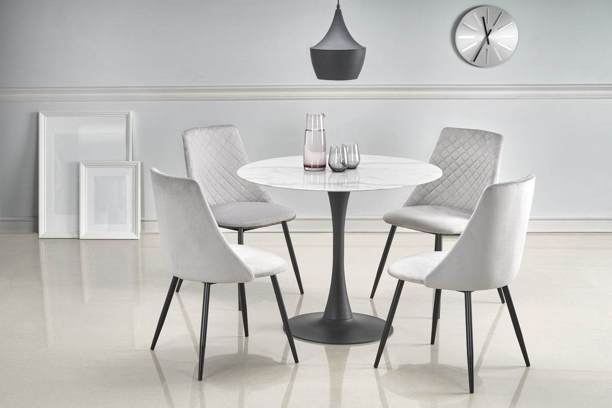 Stół HELO ø90 cm - biały / czarny / metal – zdjęcie 5
