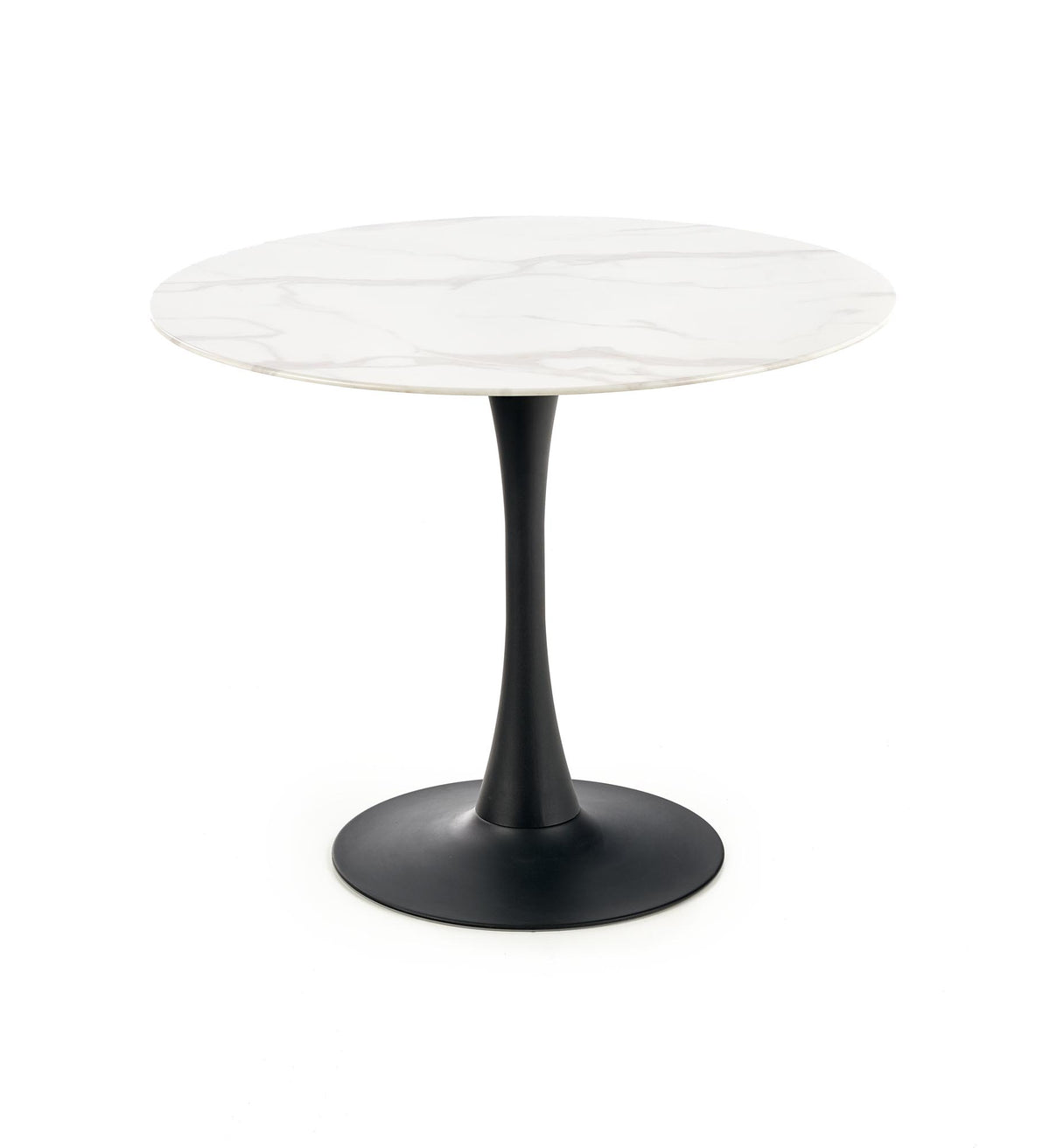 Stół HELO ø90 cm - biały / czarny / metal – zdjęcie 6