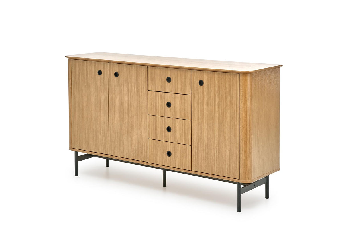 SMART komoda KM-1 dąb naturalny/czarny (3p=1szt) – zdjęcie 2