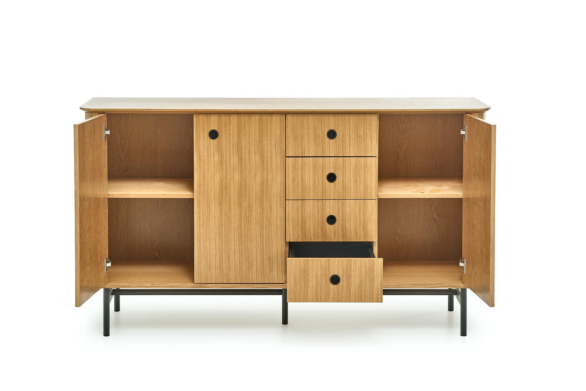SMART komoda KM-1 dąb naturalny/czarny (3p=1szt) – zdjęcie 5