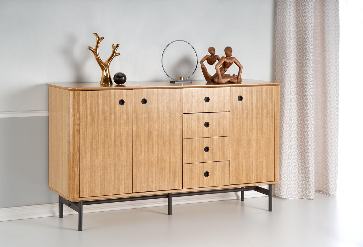 SMART komoda KM-1 dąb naturalny/czarny (3p=1szt) – zdjęcie 6