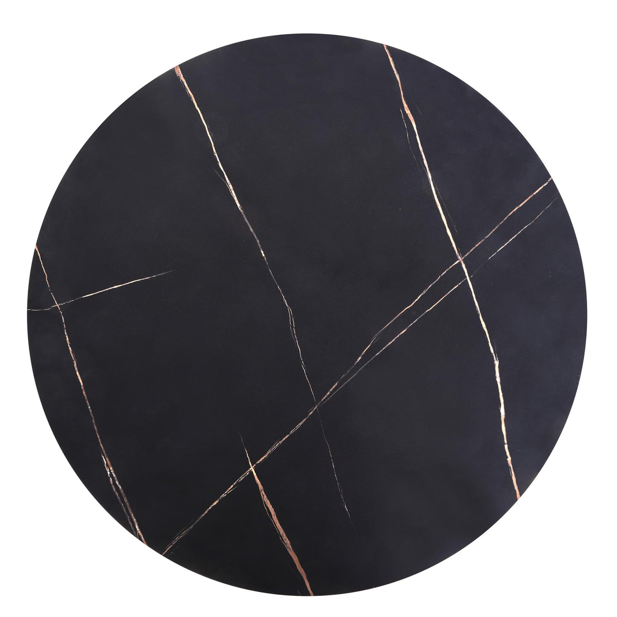 Stolik kawowy PANIS ø80 cm - czarny / metal – zdjęcie 4
