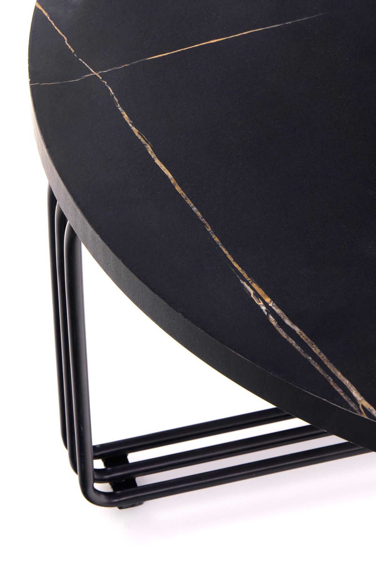 Stolik kawowy PANIS ø80 cm - czarny / metal – zdjęcie 6