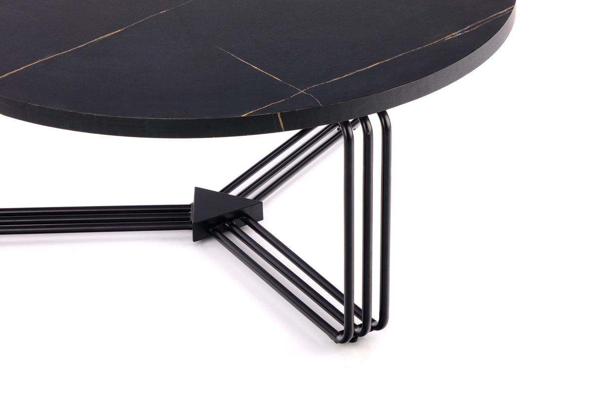 Stolik kawowy PANIS ø80 cm - czarny / metal – zdjęcie 7