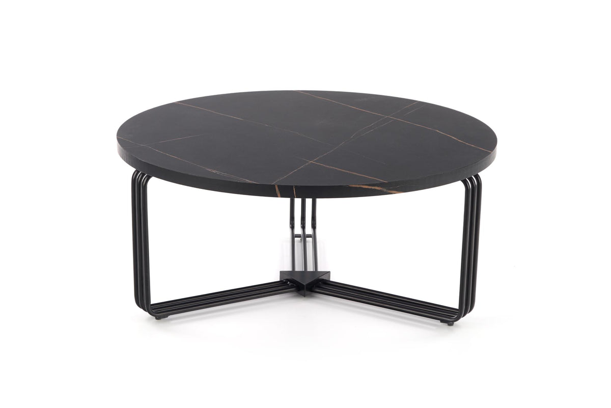 Stolik kawowy PANIS ø80 cm - czarny / metal – zdjęcie 8