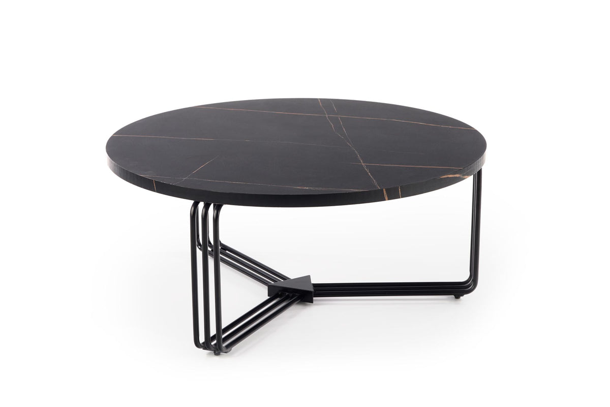 Stolik kawowy PANIS ø80 cm - czarny / metal – zdjęcie 9