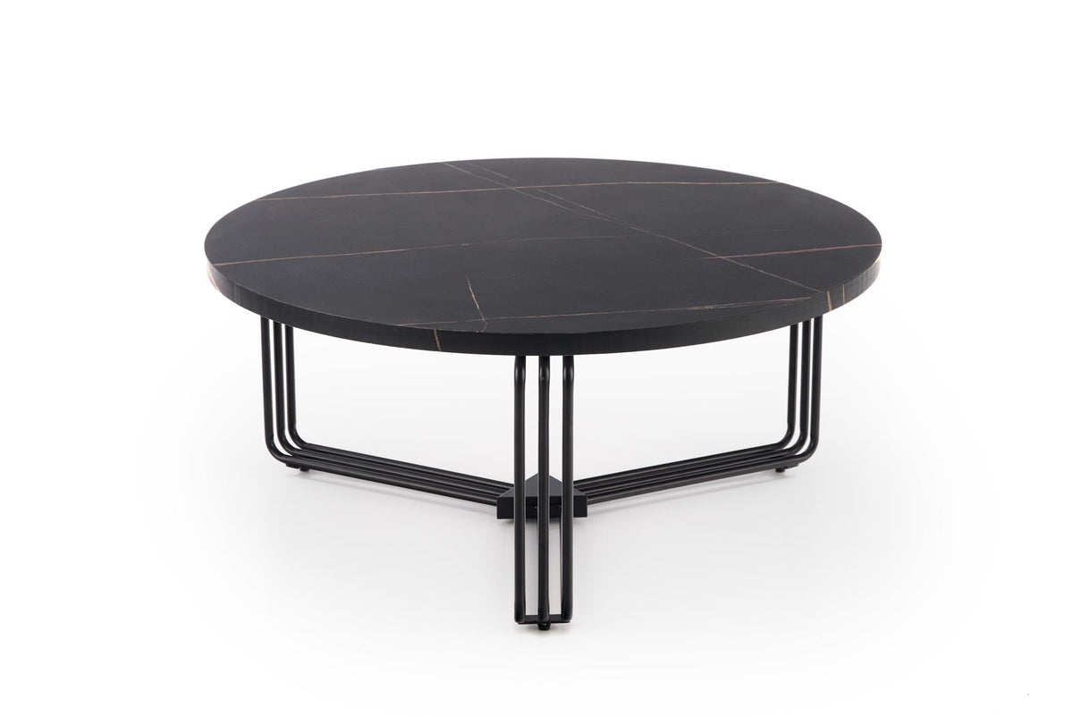 Stolik kawowy PANIS ø80 cm - czarny / metal – zdjęcie 10