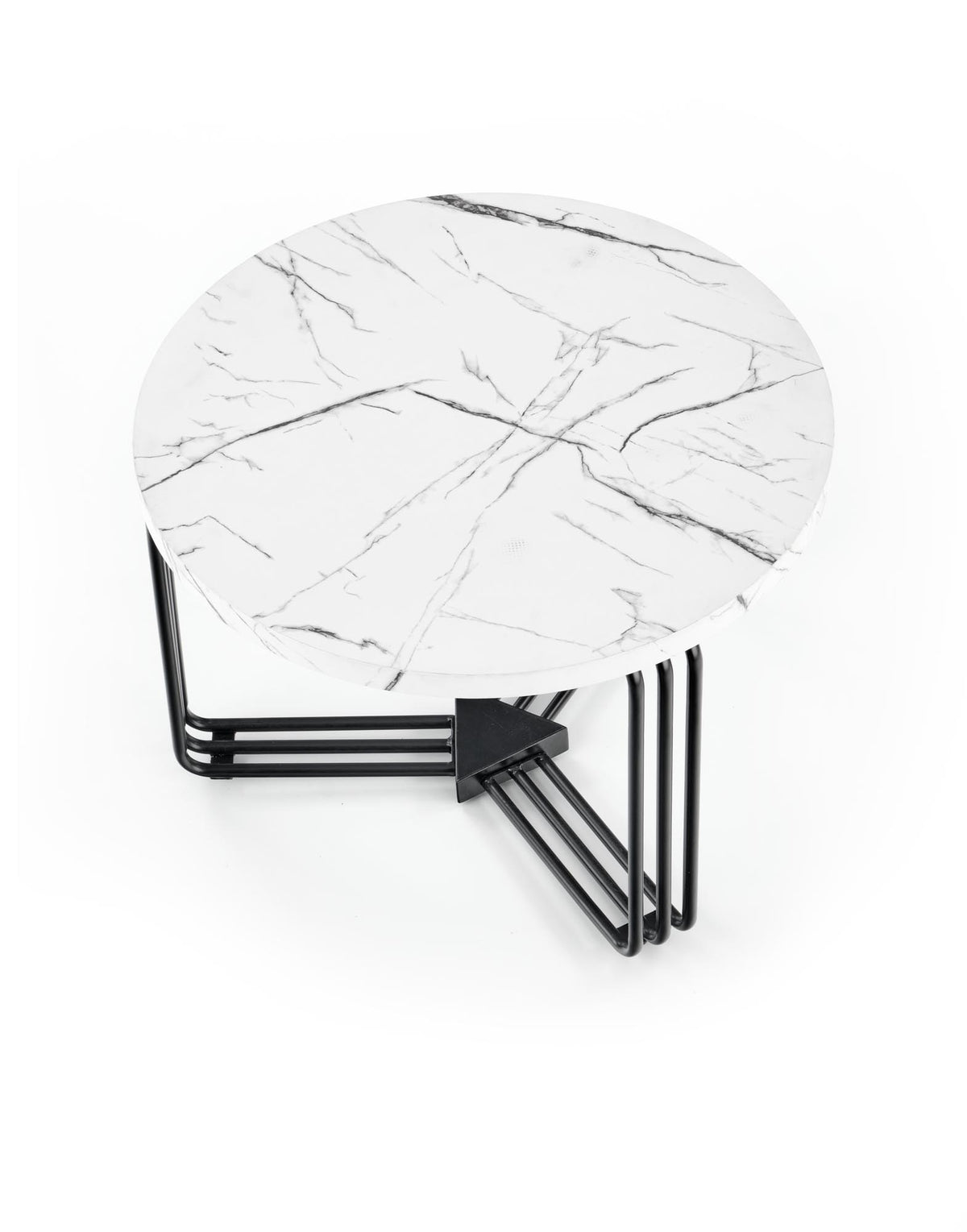 Stolik kawowy PANIS ø55 cm - biały / czarny / metal – zdjęcie 11