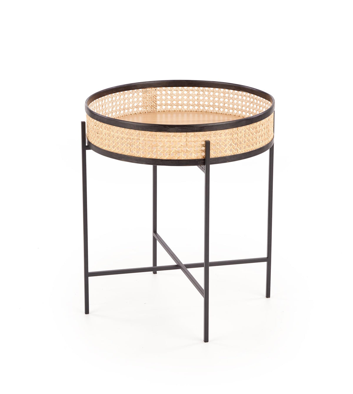LANIPA ława czarny / rattan naturalny (1p=1szt) – zdjęcie 2
