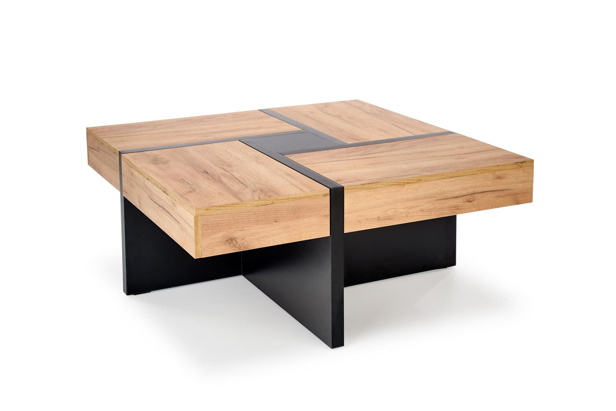 Stolik kawowy BANO 100 cm - dąb craft / czarny - 3