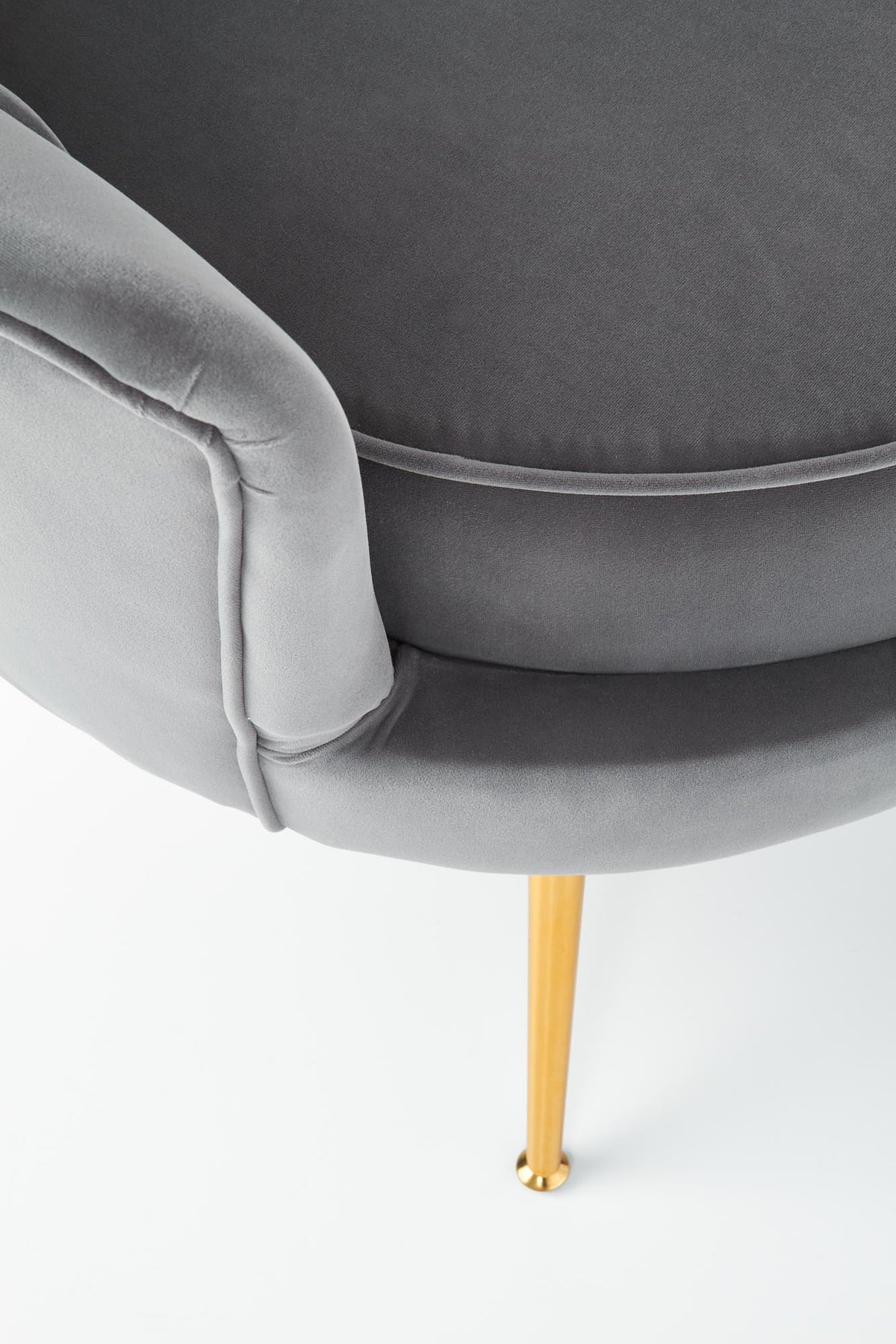 Fotel MENI - popielaty / złoty / tkanina – zdjęcie 8