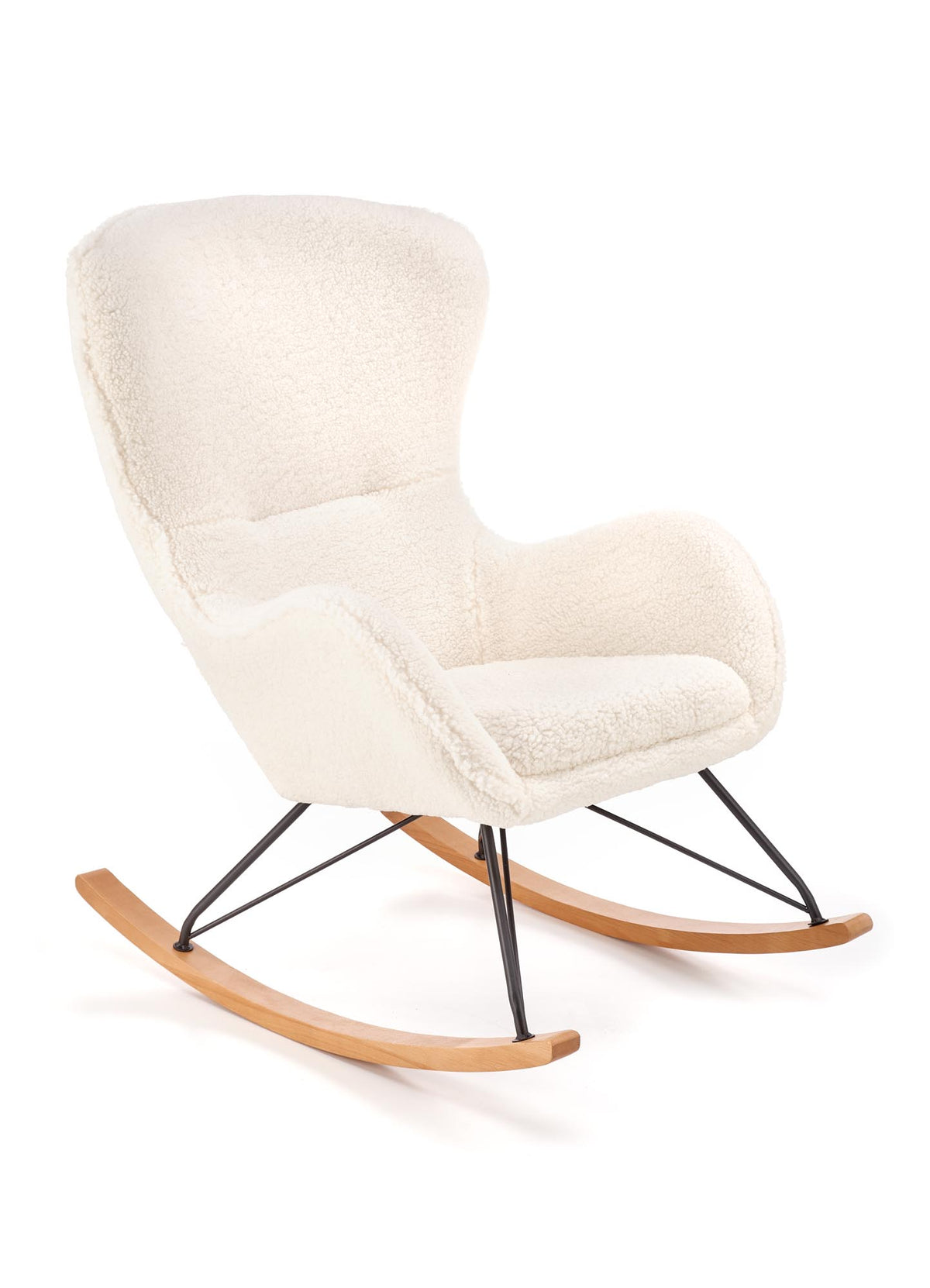 Fotel CHAGE - kremowy / czarny / boucle - 1