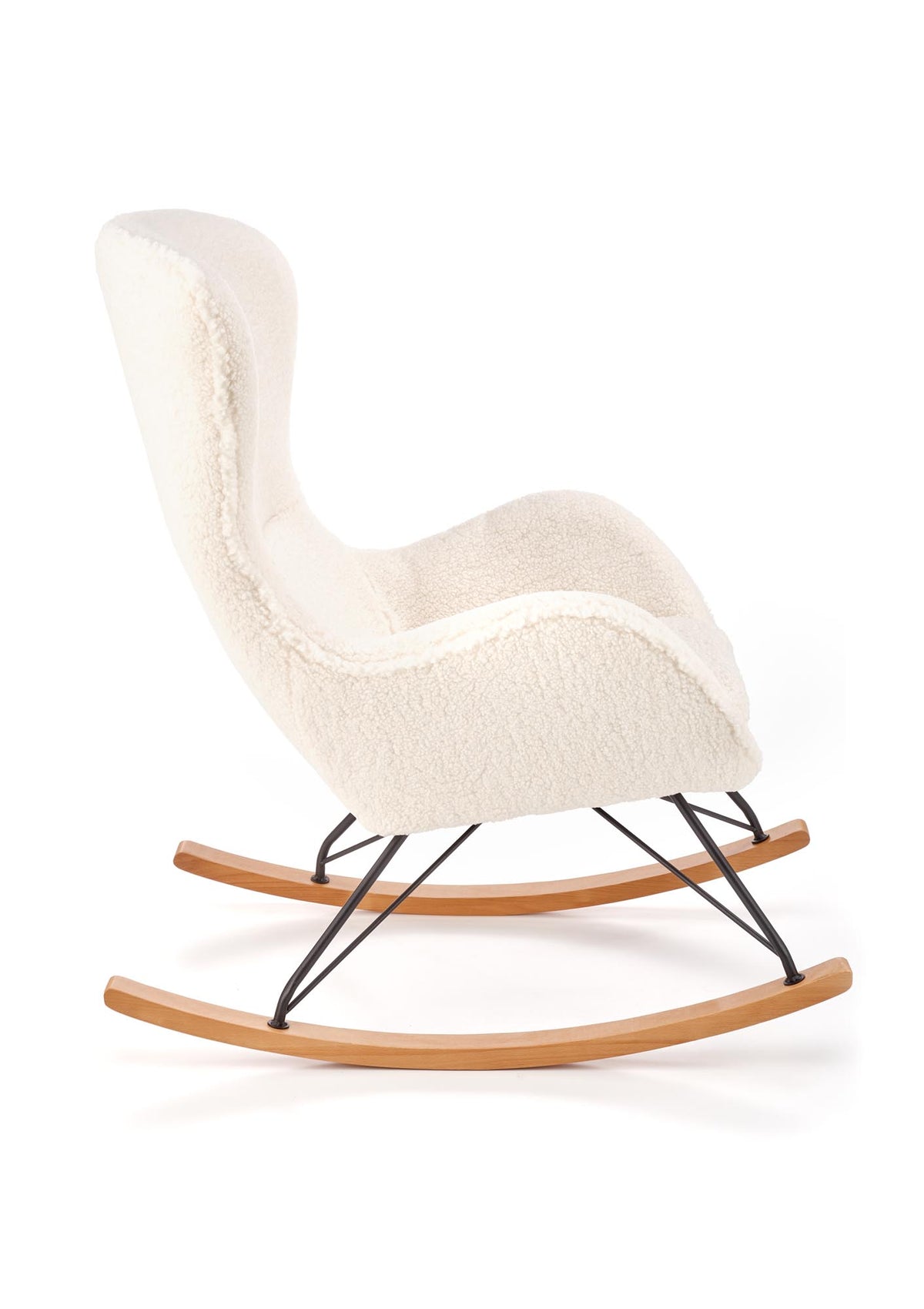Fotel CHAGE - kremowy / czarny / boucle - 2