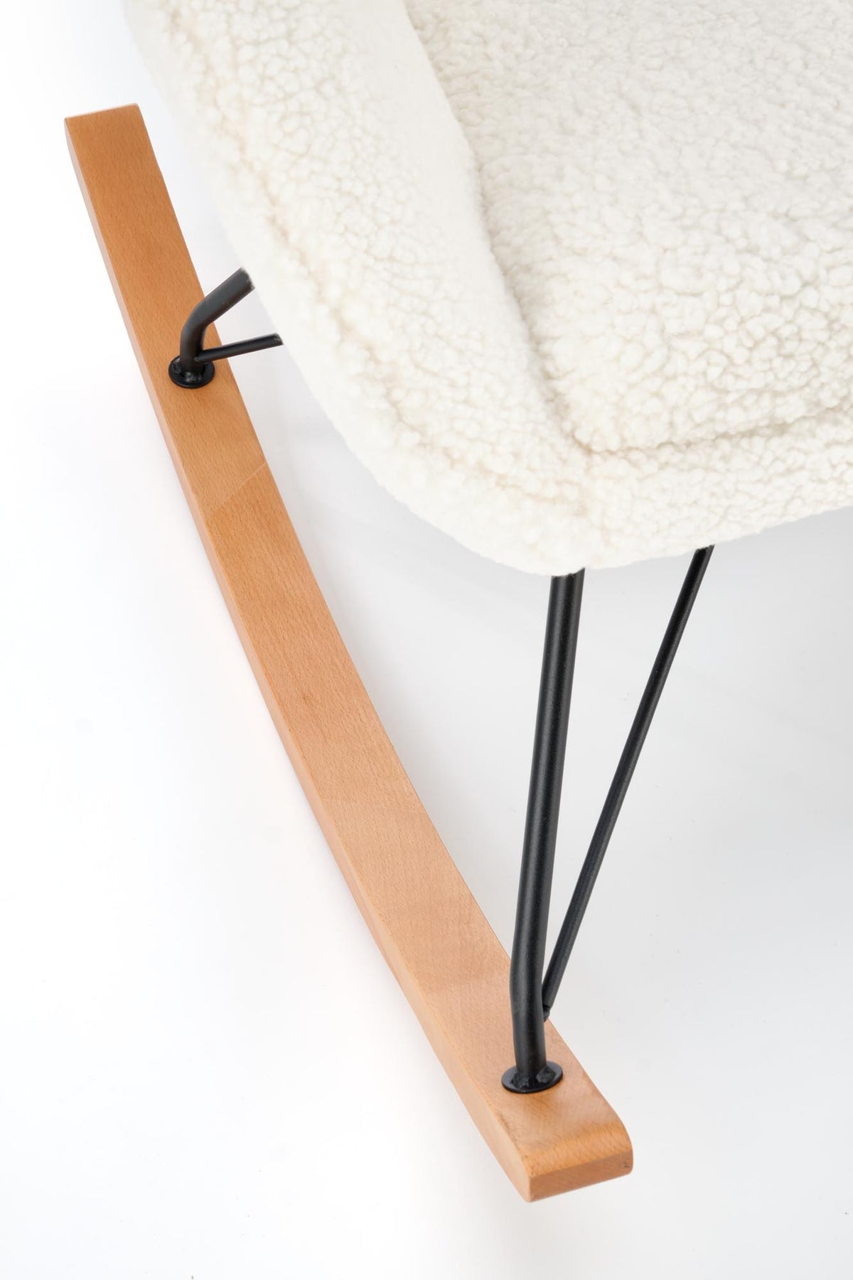 Fotel CHAGE - kremowy / czarny / boucle - 4