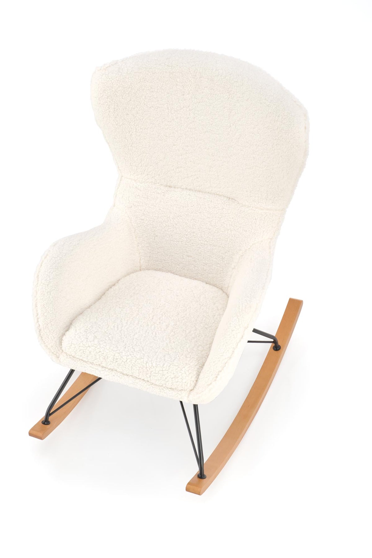 Fotel CHAGE - kremowy / czarny / boucle - 8