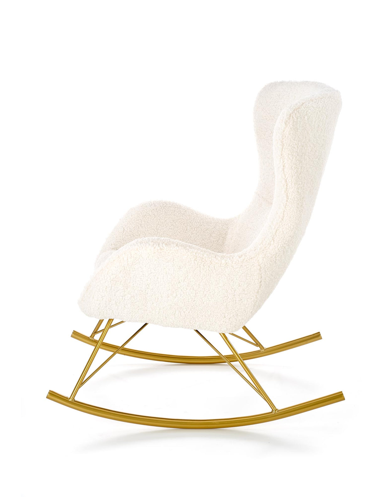 Fotel CHAGE - kremowy / złoty / boucle - 5