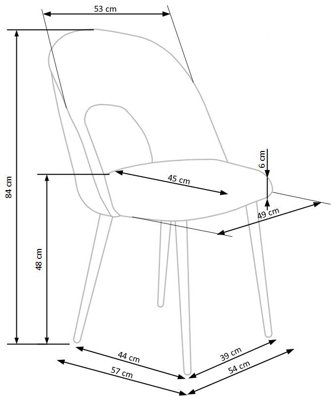 K384 krzesło popielaty / czarny (1p=4szt) – zdjęcie 4