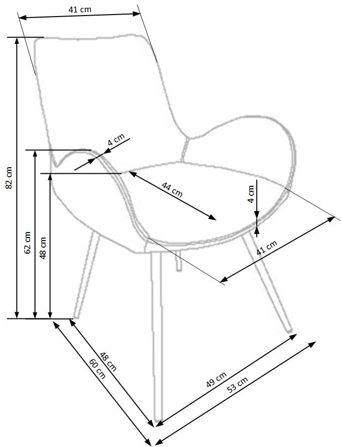 K392 krzesło popielaty / brązowy (2p=4szt) – zdjęcie 4