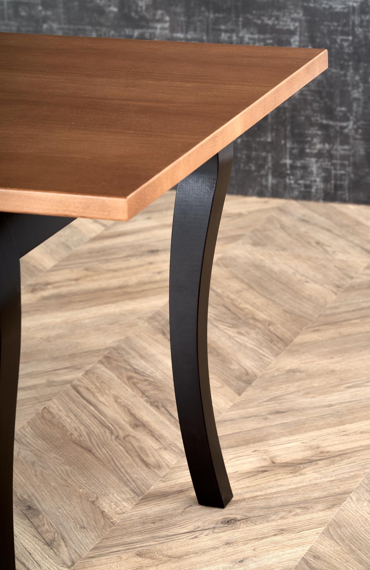 WINDSOR stół rozkładany 160-240x90x76 cm kolor ciemny dąb/czarny (2p=1szt) – zdjęcie 2