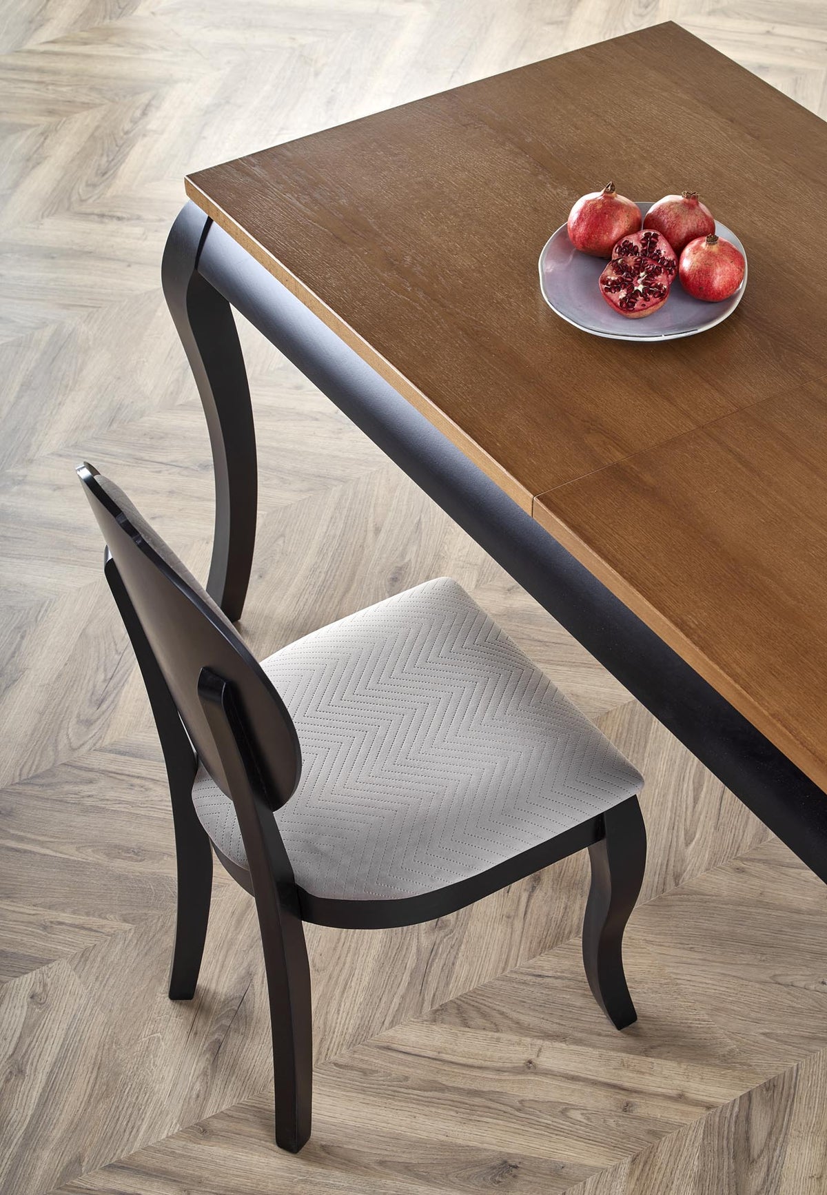 WINDSOR stół rozkładany 160-240x90x76 cm kolor ciemny dąb/czarny (2p=1szt) – zdjęcie 3