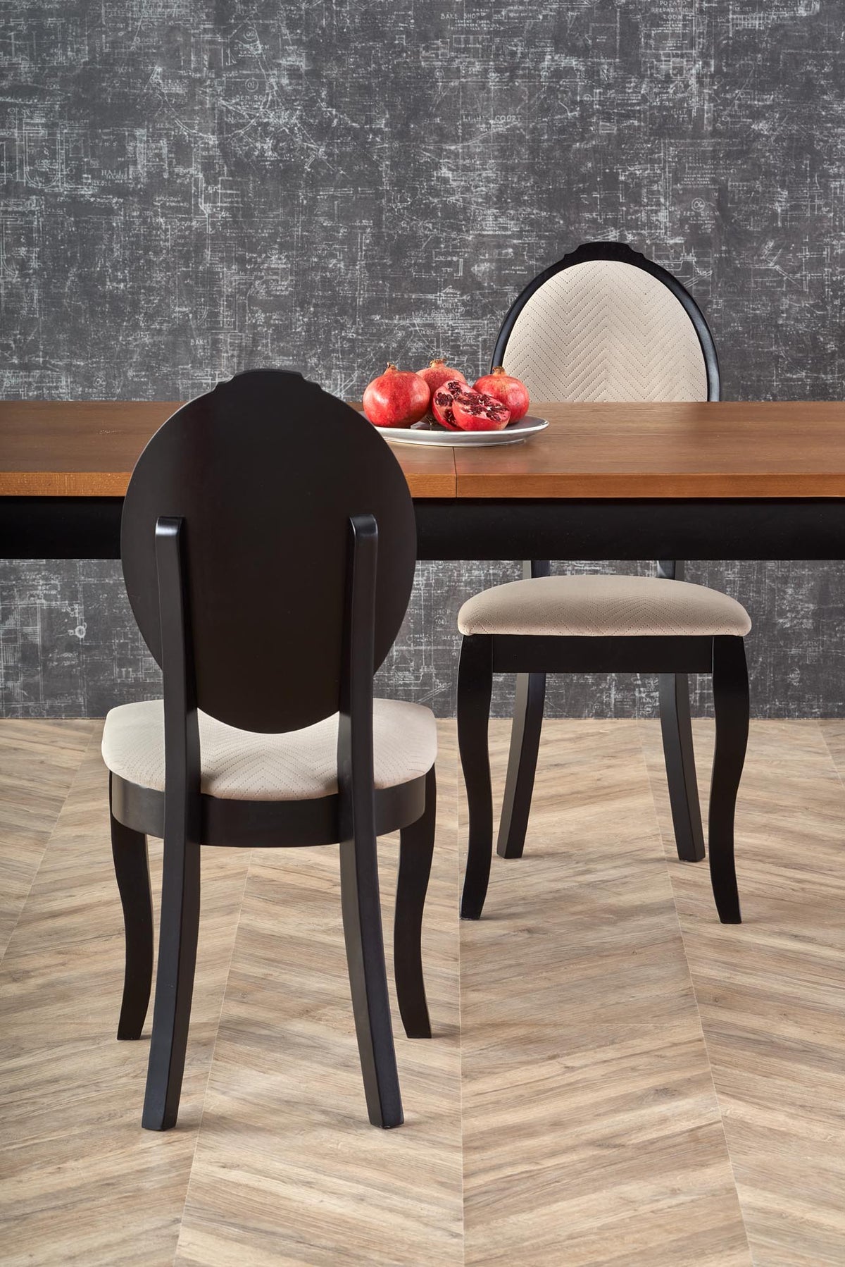 WINDSOR stół rozkładany 160-240x90x76 cm kolor ciemny dąb/czarny (2p=1szt) – zdjęcie 5