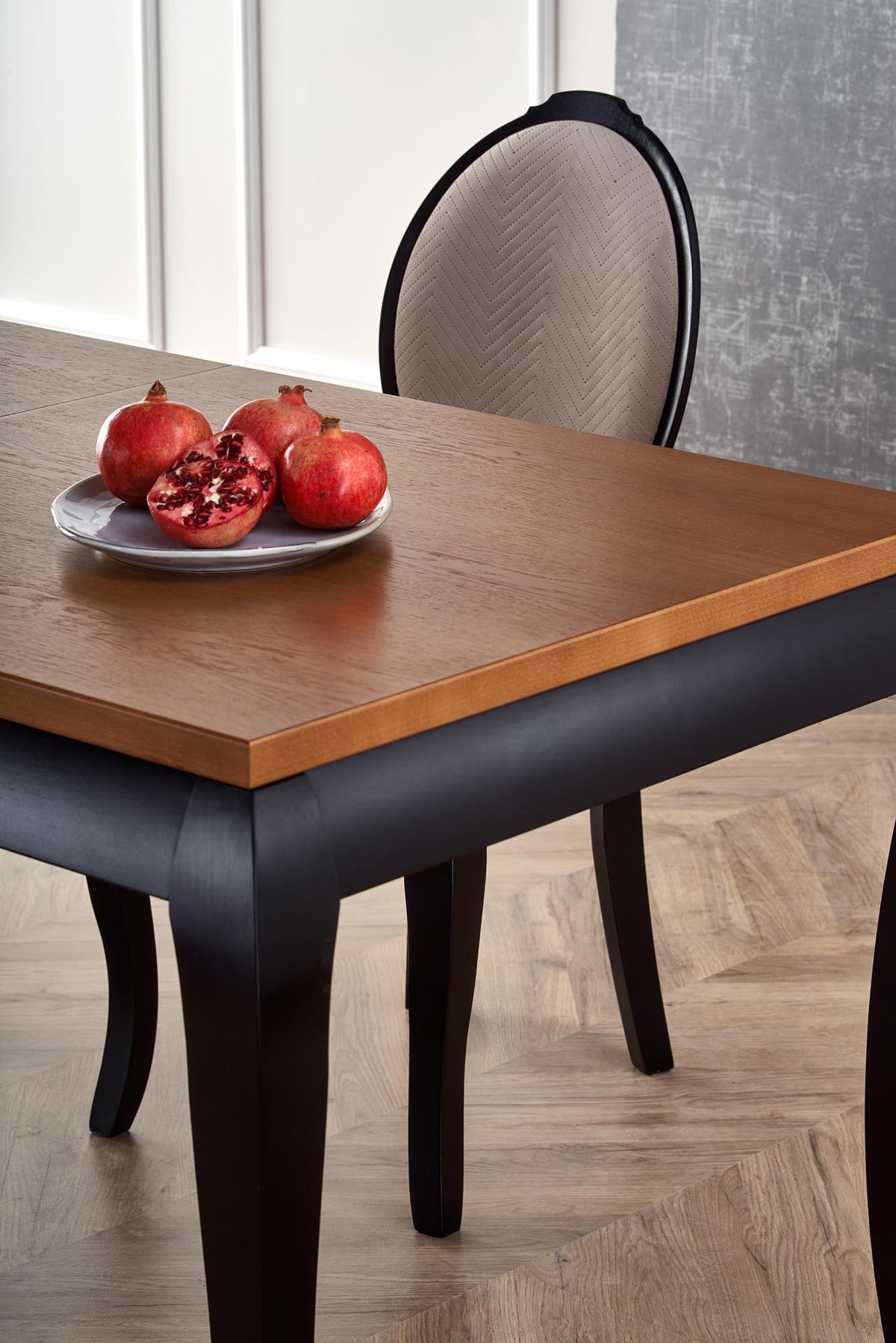 WINDSOR stół rozkładany 160-240x90x76 cm kolor ciemny dąb/czarny (2p=1szt) – zdjęcie 7