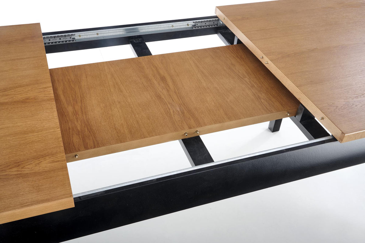 WINDSOR stół rozkładany 160-240x90x76 cm kolor ciemny dąb/czarny (2p=1szt) – zdjęcie 13