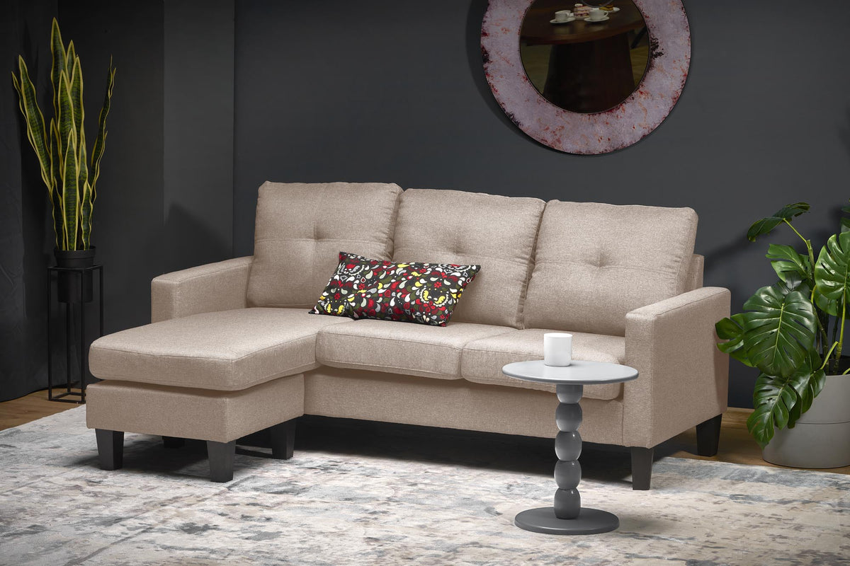 GERSON sofa z podnóżkiem beżowy (1p=1szt) – zdjęcie 3
