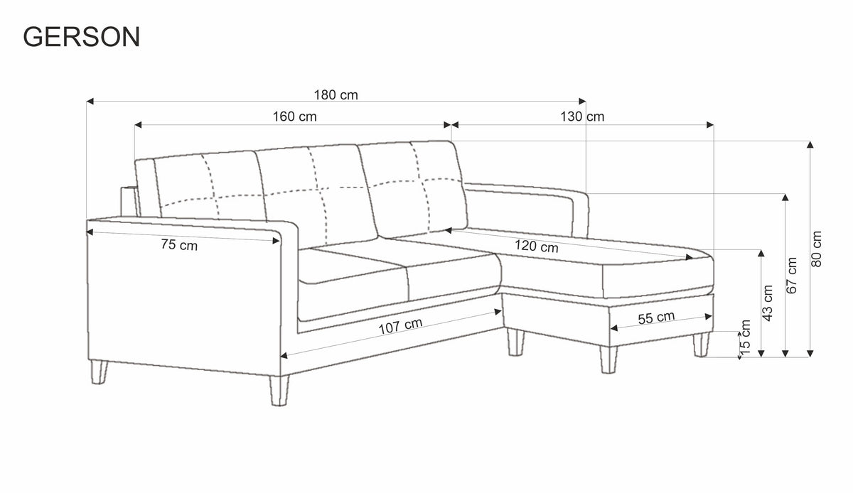 GERSON sofa z podnóżkiem beżowy (1p=1szt) – zdjęcie 4