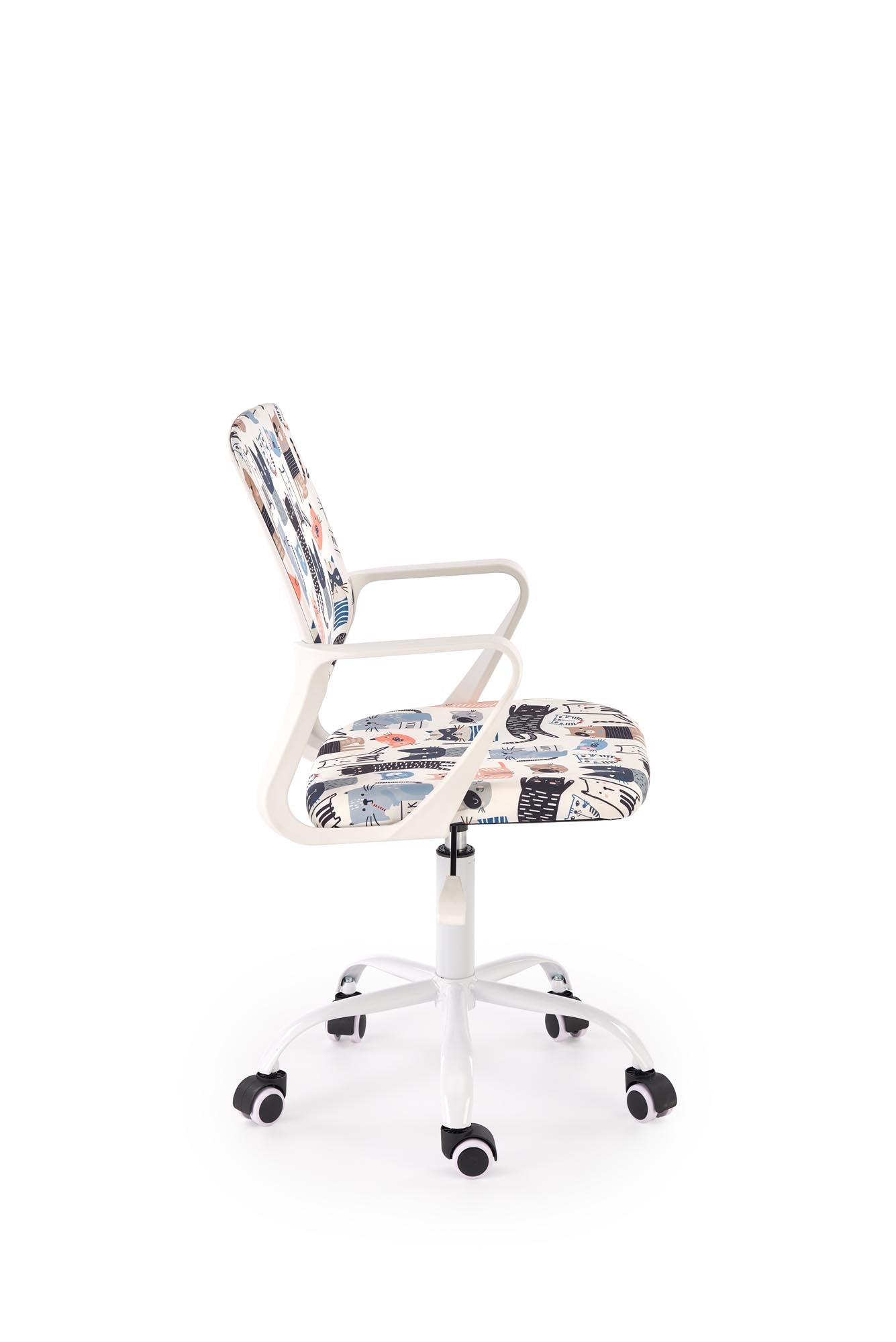 Fotel LENA – multikolorowy, fotel biurowy, ergonomiczny i stylowy z obrotową podstawą.