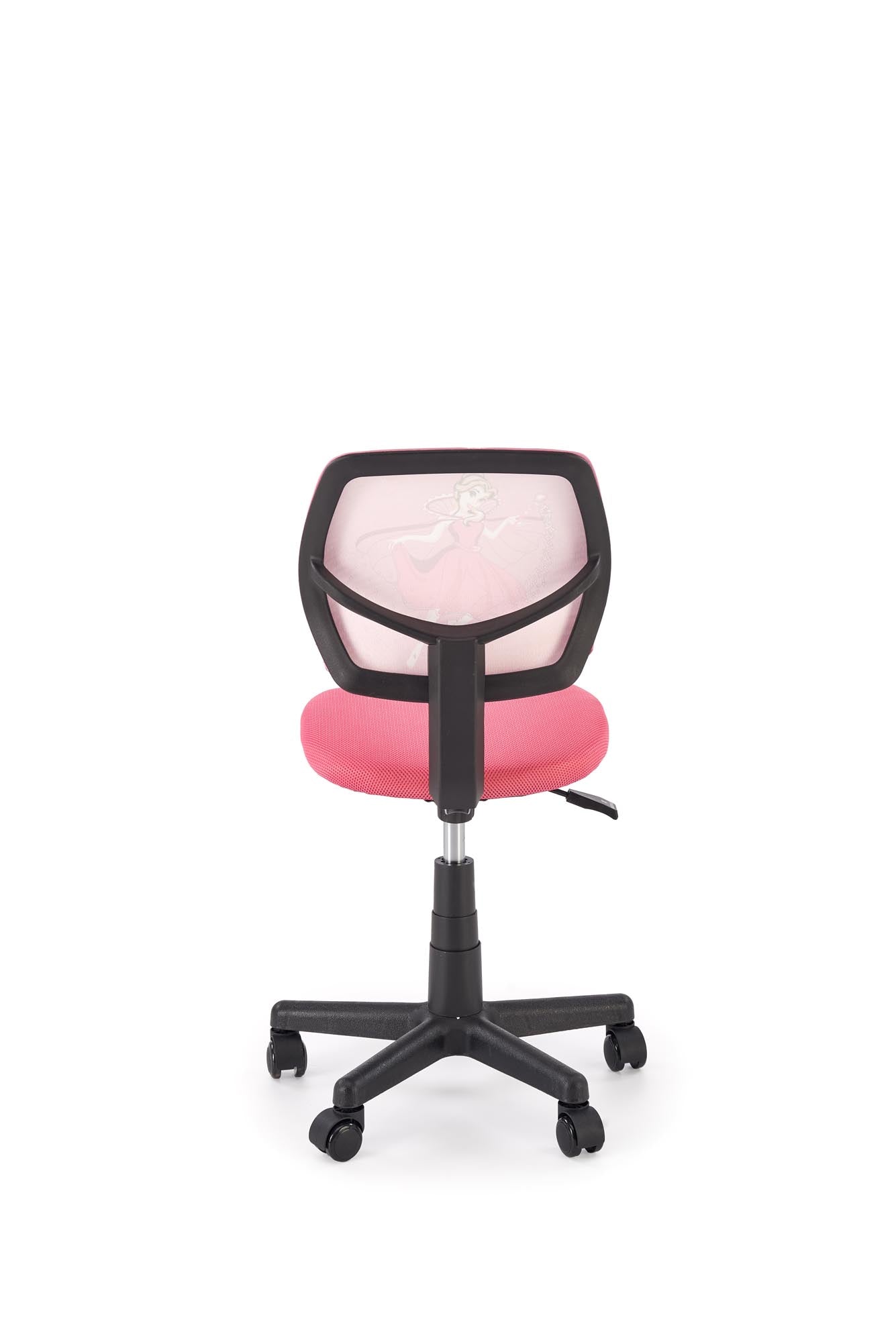 NIKO Pink - fotel do biurka młodzieżowy różowy z różowym siedziskiem i czarną podstawą, nowoczesny i stylowy.