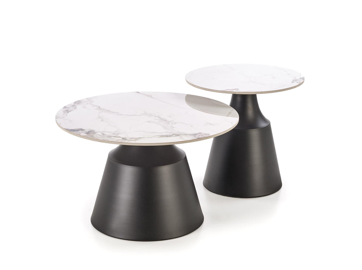 MAGNETA zestaw 2 ław, biały marmur / czarny (2p=1szt) – zdjęcie 8