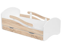 Łóżko dziecięce LEO 160x70 biało-sonoma bezpieczne z szufladą