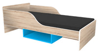 Łóżko dziecięce Smile 140x70 Sonoma-Niebieskie z półką, bezpieczne