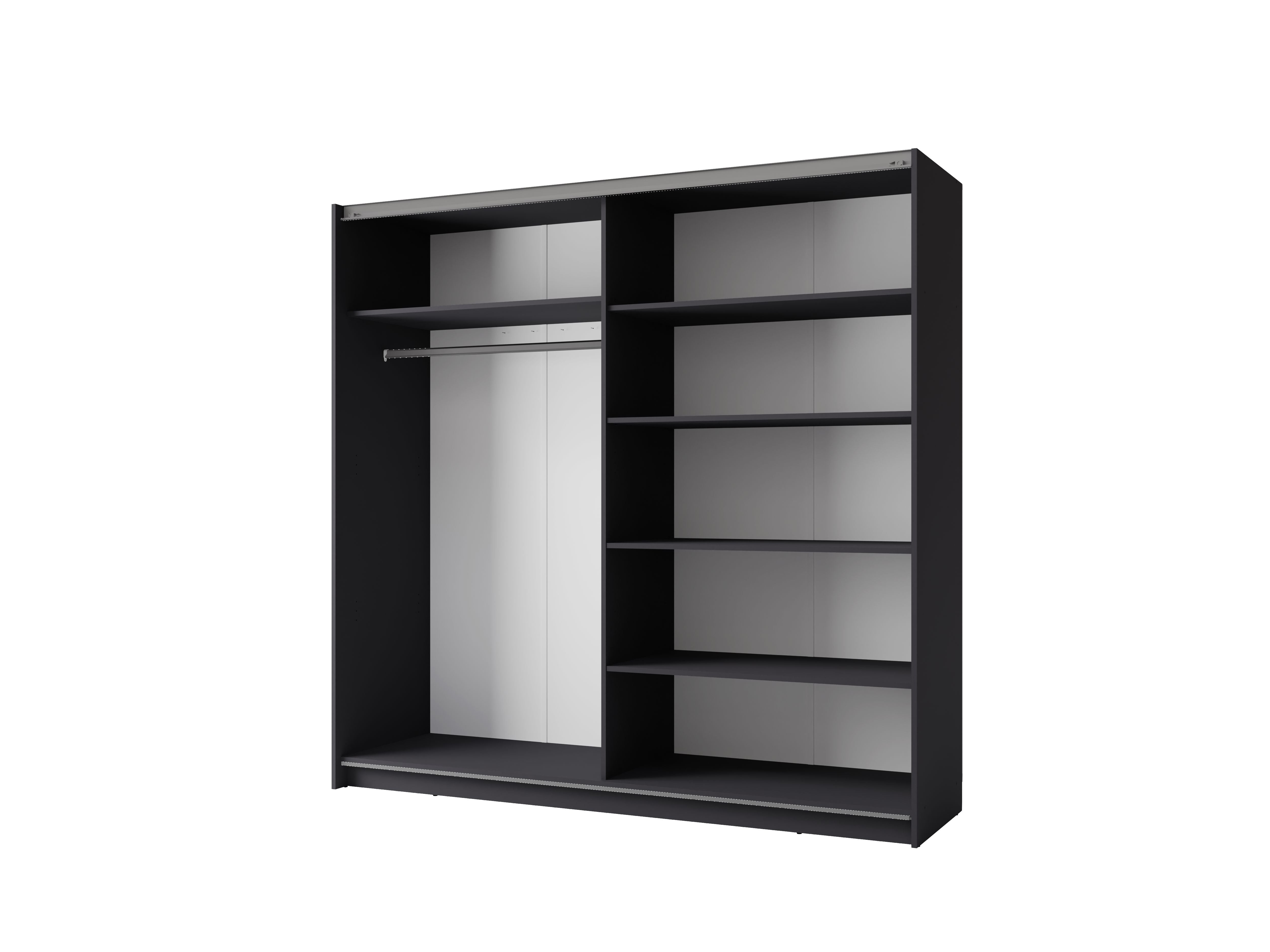 Szafa przesuwna STELLAR 200 cm z lustrem - Szary Grafit