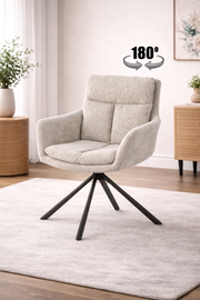 Beżowe Krzesło Kapi – nowoczesne, obrotowe i komfortowe