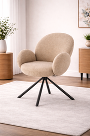 Krzesło KAPA – eleganckie beżowe krzesło obrotowe