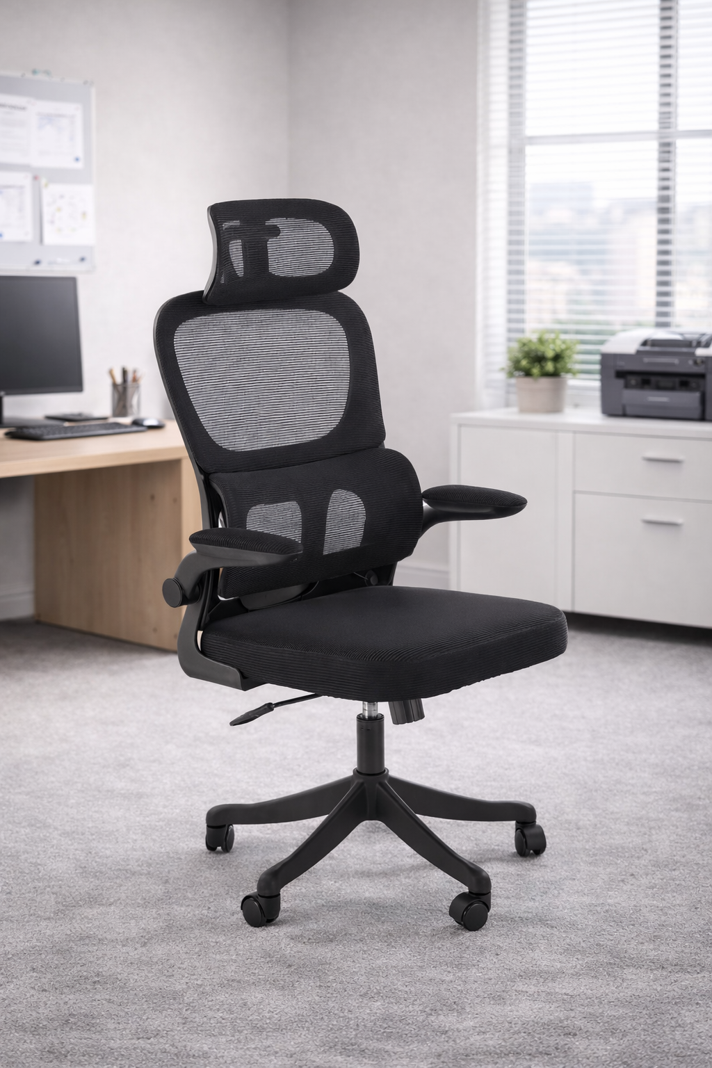 Fotel biurowy BERGEN - nowoczesny, ergonomiczny fotel do biura z siatki, wygodny i stylowy