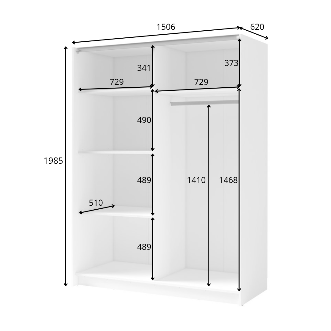 Szafa przesuwna VOLANS 150 cm - Dąb Sonoma