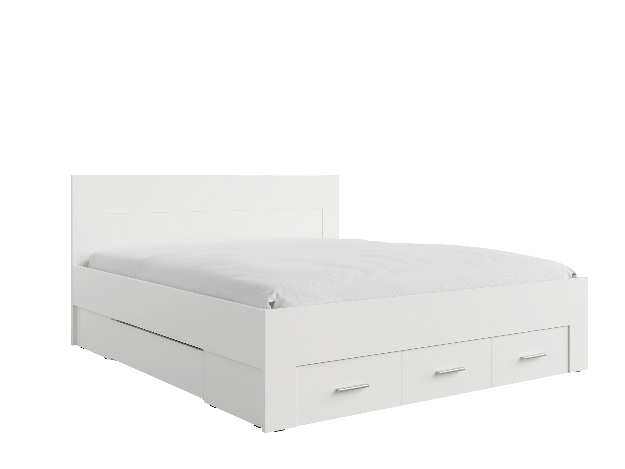 Łóżko 180x200 RIVIERA z szufladami - Kolor Biały