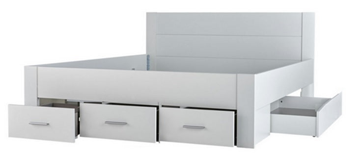 Łóżko 180x200 RIVIERA z szufladami - Kolor Biały