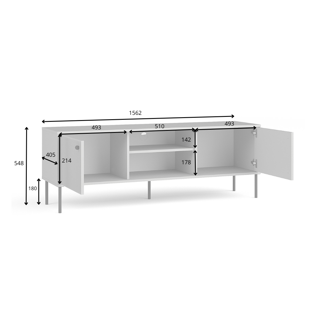 Szafka RTV NEXUS 156 cm - kolor szary