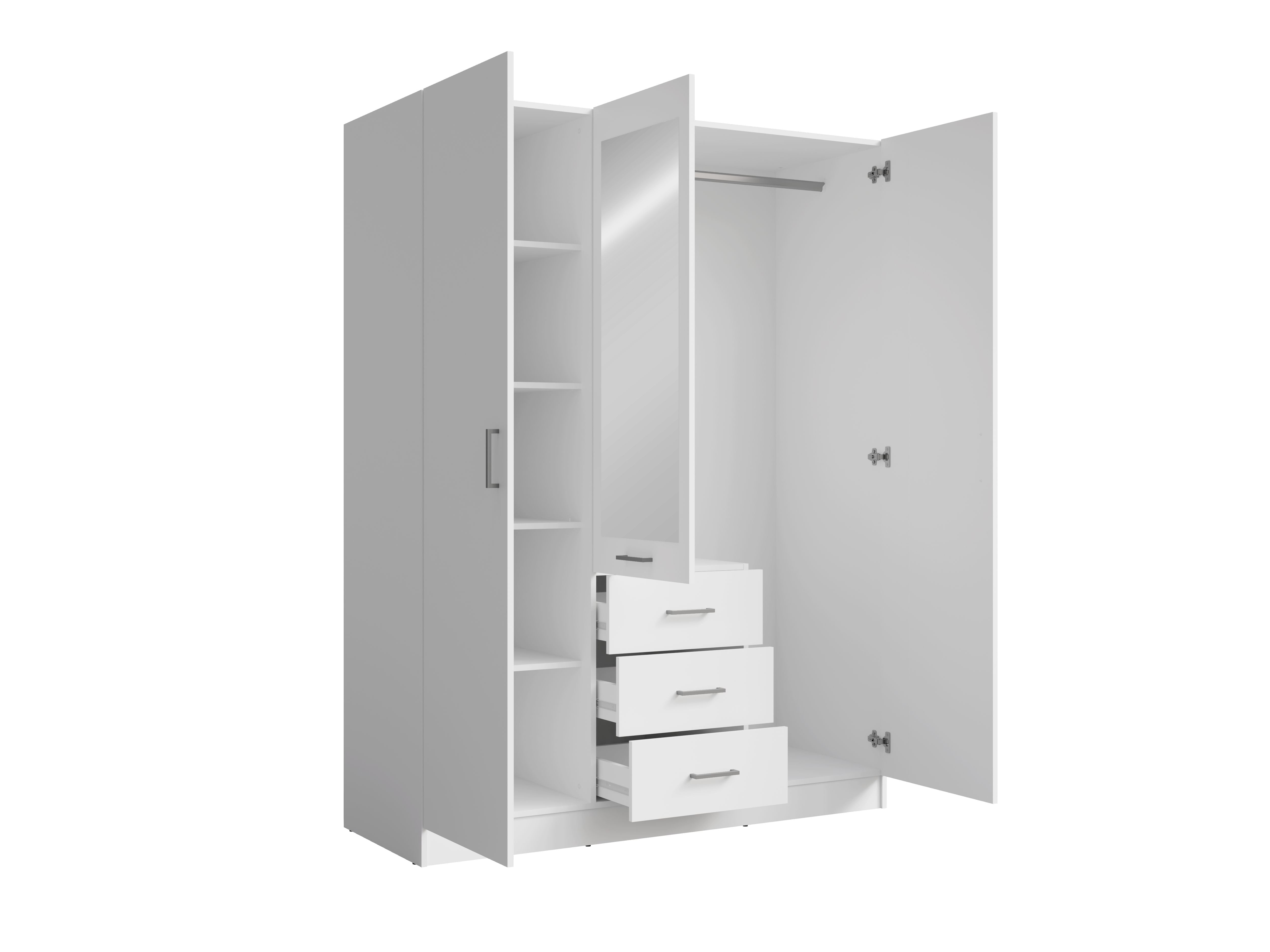 Szafa trzydrzwiowa INDUS 150 cm - Kolor Biały
