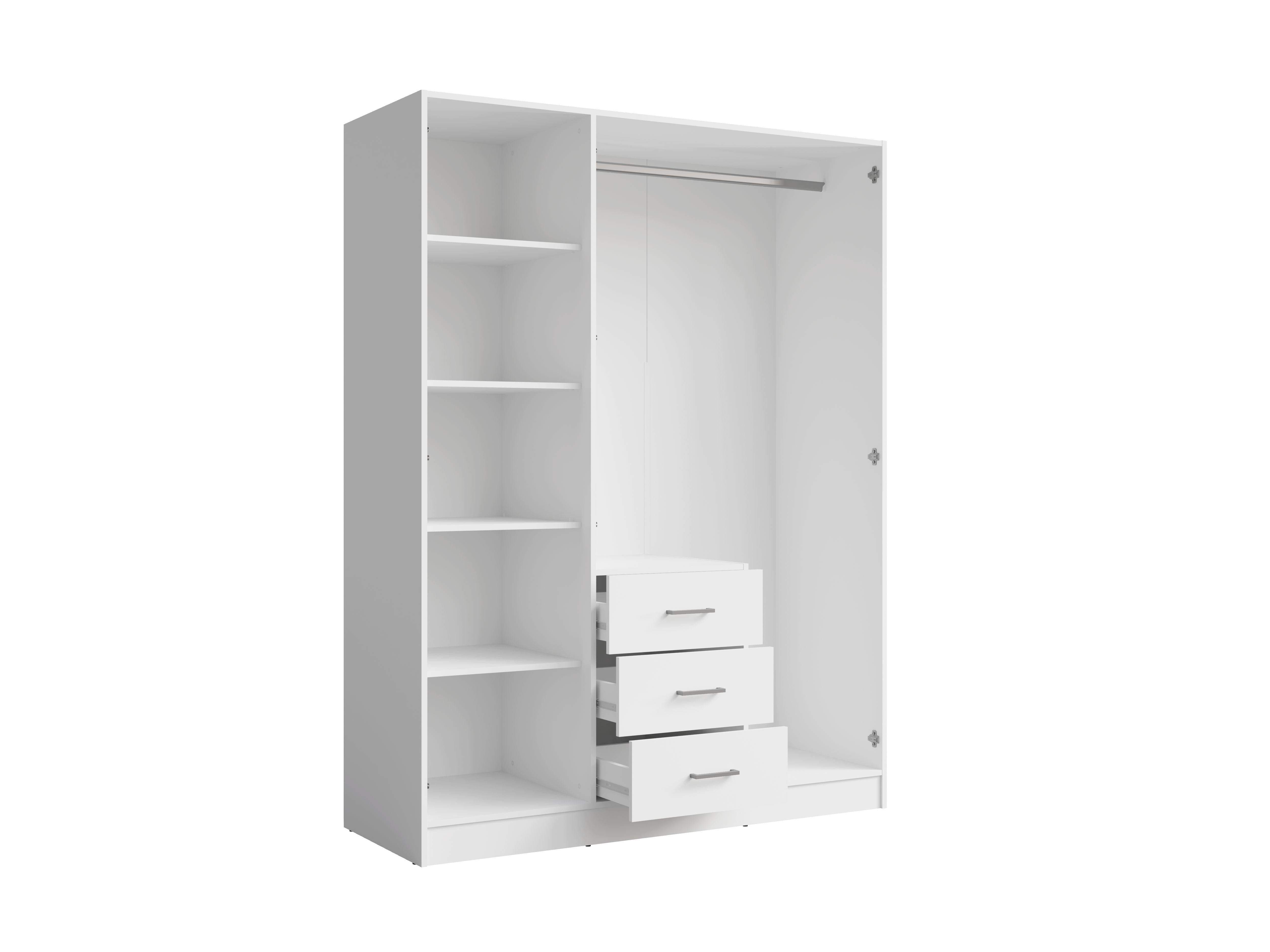 Szafa trzydrzwiowa INDUS 150 cm - Kolor Biały
