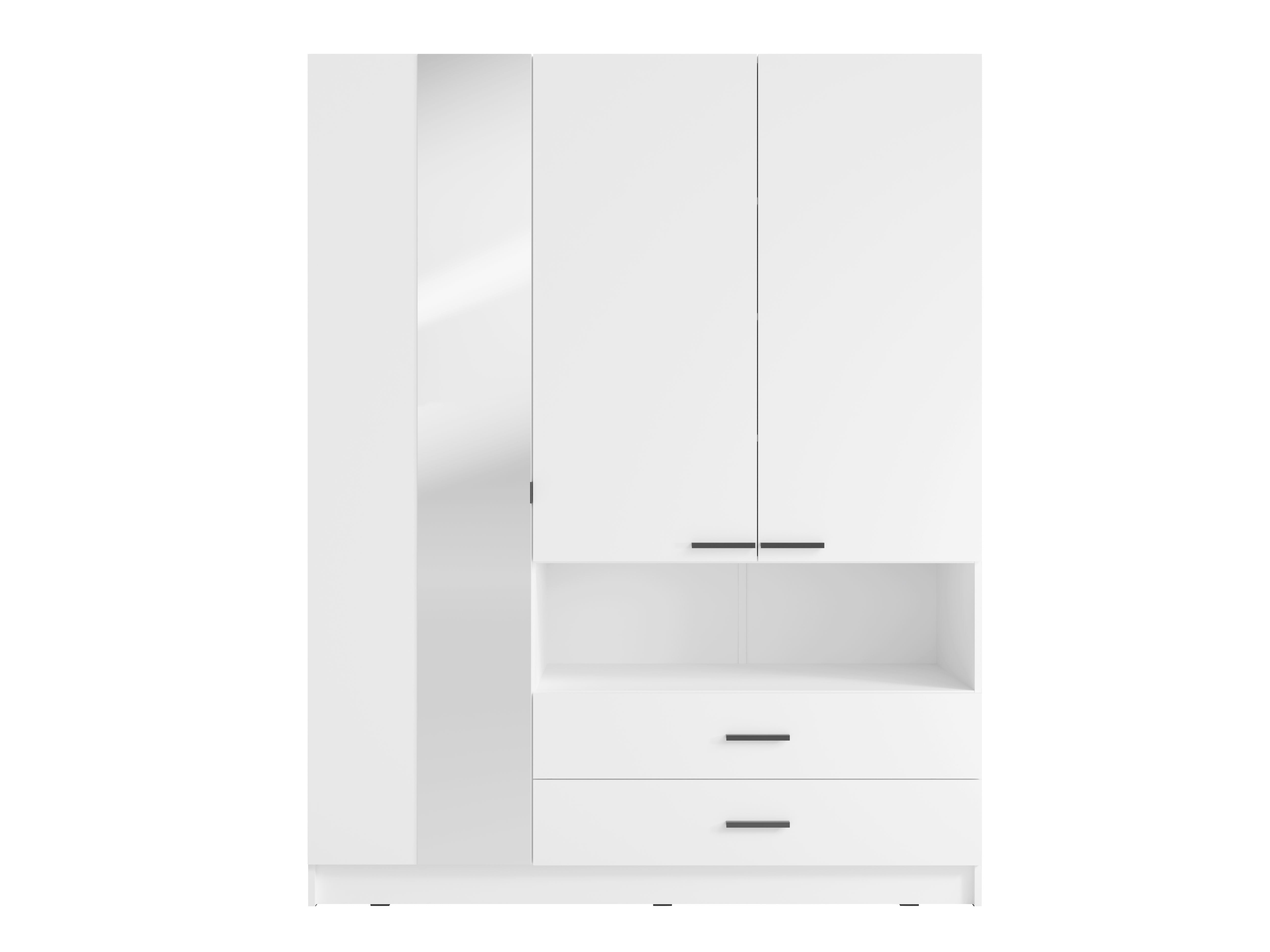 Szafa CELUS 158 cm z lustrem  - Kolor Biały