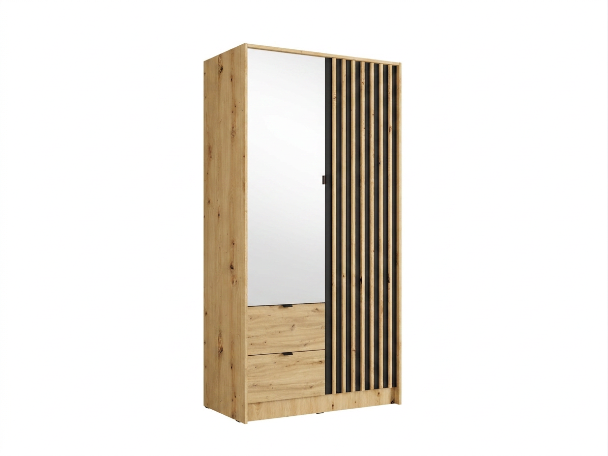 Szafa dwudrzwiowa ASTRA - Czarny Onyx / Dąb Artisan – zdjęcie 2